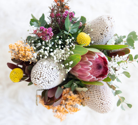 native flowers bridesmaids bouquet