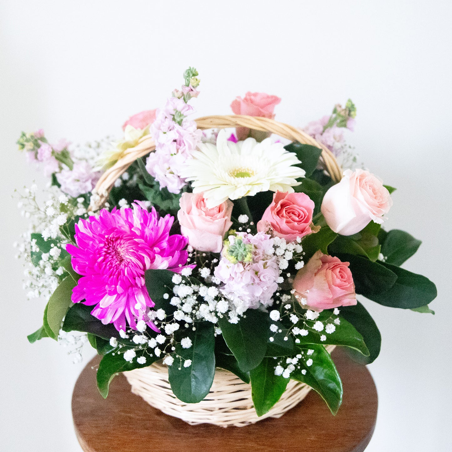 Basket flower arrangement