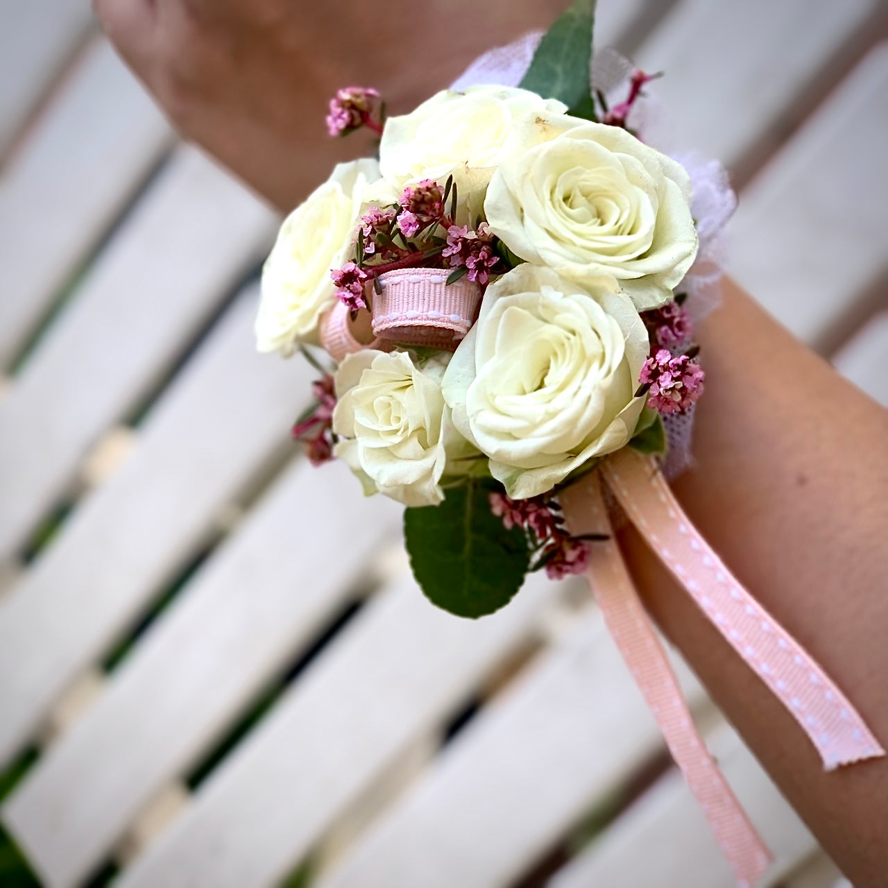 White & Pink Corsage