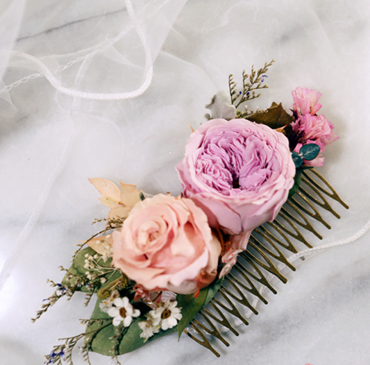 bridal flowers hair comb