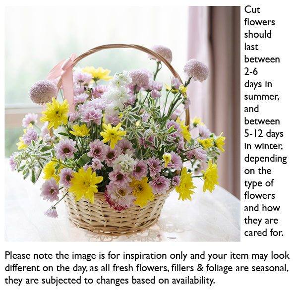 Basket flower arrangement